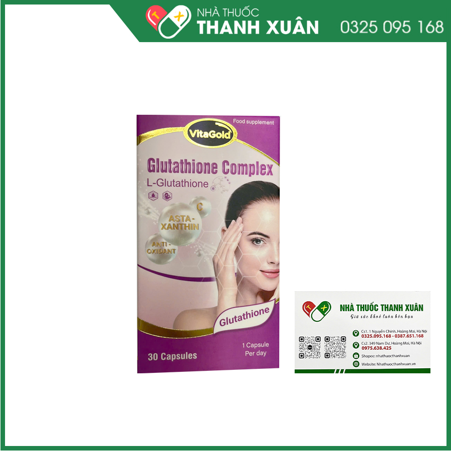Glutathione Complex viên uống hỗ trợ chống oxy hóa, cải thiện tình trạng nám da, sạm da